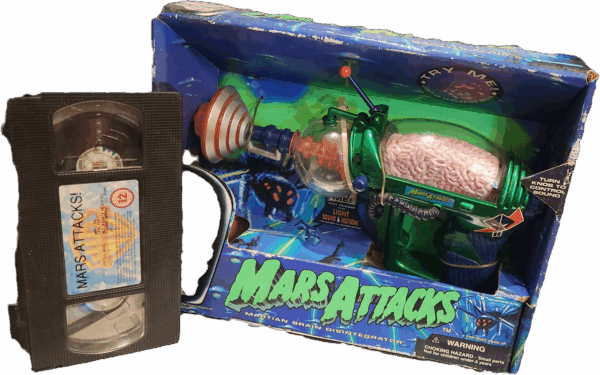 1996 MARS ATTACKS GUN AND VHS